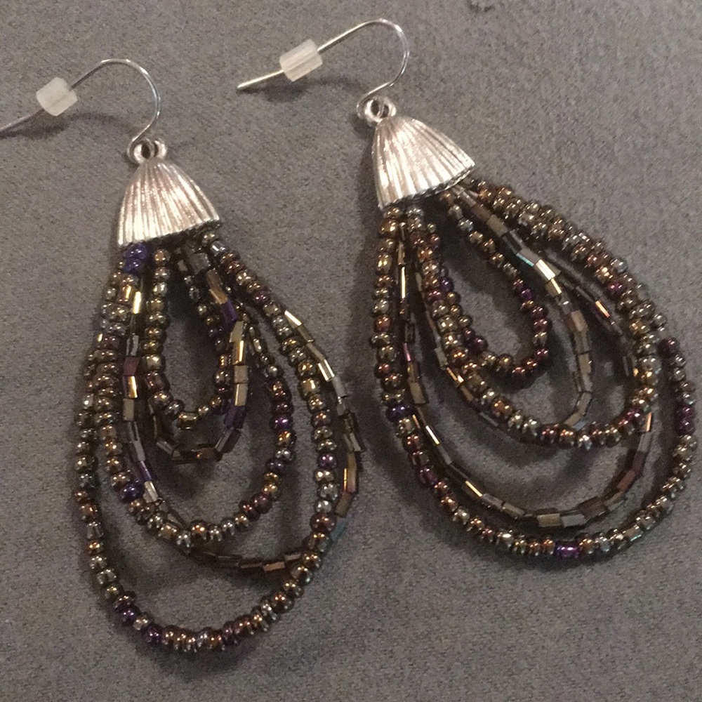 Gorgeous beaded and silver earrings.